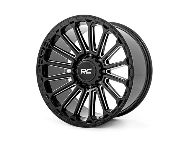 Rough Country 97 Series Gloss Black Milled 6-Lug Wheel; 20x10; -25mm Offset (22-24 Tundra)