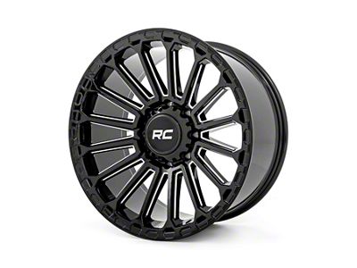 Rough Country 97 Series Gloss Black Milled 6-Lug Wheel; 17x9; -12mm Offset (21-24 Bronco, Excluding Raptor)