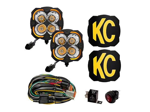 KC HiLiTES FLEX ERA 4 2-Light System; 80W Spot Beam (Universal; Some Adaptation May Be Required)