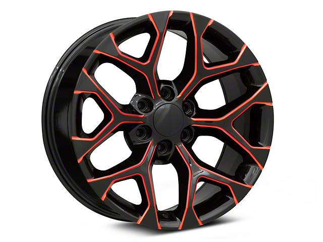 Performance Replicas PR176 Gloss Black Red Milled 6-Lug Wheel; 22x9; 24mm Offset (21-23 Tahoe)