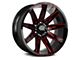 Off Road Monster M25 Gloss Black Candy Red Milled 6-Lug Wheel; 22x12; -44mm Offset (16-23 Tacoma)