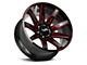 Off Road Monster M25 Gloss Black Candy Red Milled 6-Lug Wheel; 22x12; -44mm Offset (16-23 Tacoma)