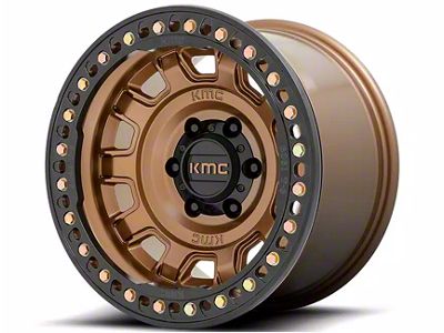 KMC Tank Beadlock Matte Bronze 6-Lug Wheel; 17x9; -15mm Offset (05-15 Tacoma)