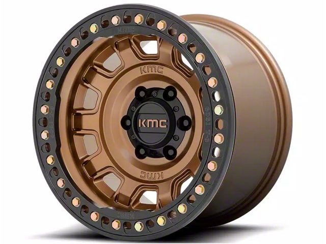 KMC Tank Beadlock Matte Bronze 6-Lug Wheel; 17x9; -38mm Offset (05-15 Tacoma)