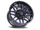 Impact Wheels 819 Gloss Black and Blue Milled 6-Lug Wheel; 18x9; 0mm Offset (21-24 Bronco, Excluding Raptor)