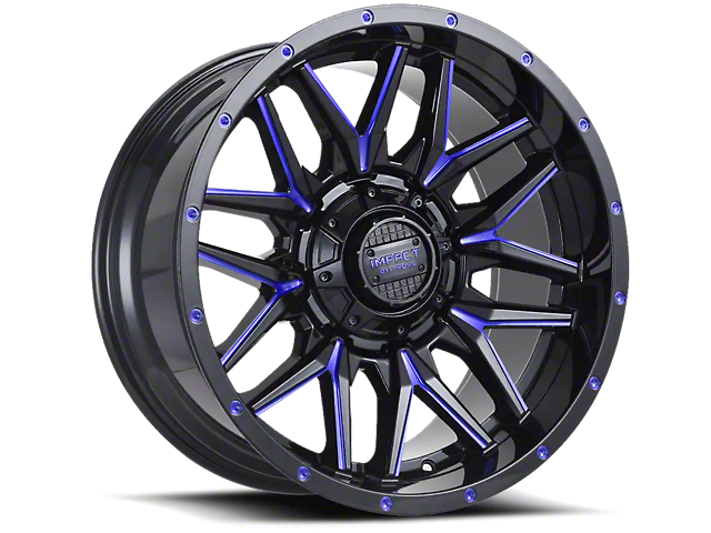 Impact Wheels 819 Gloss Black and Blue Milled 6-Lug Wheel; 18x9; -12mm Offset (22-23 Tundra)