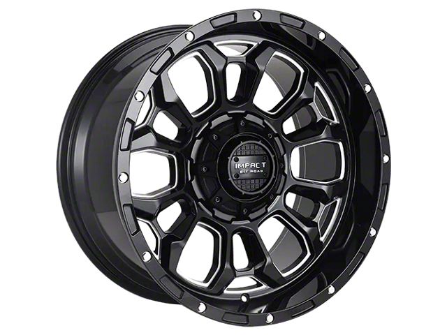 Impact Wheels 901 Gloss Black Milled 6-Lug Wheel; 20x10; -12mm Offset (21-24 Bronco, Excluding Raptor)