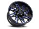Impact Wheels 814 Gloss Black and Blue Milled 6-Lug Wheel; 17x9; 0mm Offset (21-24 Bronco, Excluding Raptor)