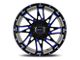 Impact Wheels 814 Gloss Black and Blue Milled 6-Lug Wheel; 17x9; 0mm Offset (21-24 Bronco, Excluding Raptor)