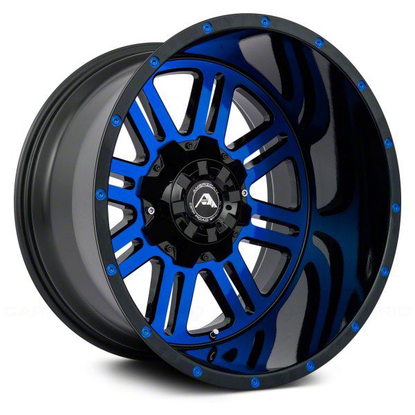 American OffRoad Wheels Yukon A106 Gloss Black Machined with Blue Tint