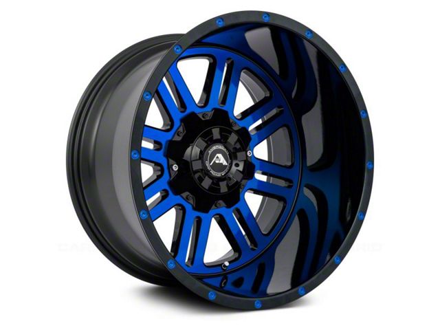 American Off-Road Wheels A106 Gloss Black Machined with Blue Tint 6-Lug Wheel; 20x14; -76mm Offset (22-24 Tundra)