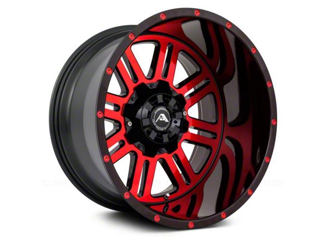 American Off-Road Wheels A106 Gloss Black Machined with Red Tint 6-Lug Wheel; 22x12; -44mm Offset (22-24 Tundra)