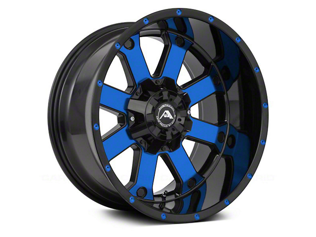 American Off-Road Wheels A108 Gloss Black Machined with Blue Tint 6-Lug Wheel; 20x10; -24mm Offset (22-23 Tundra)