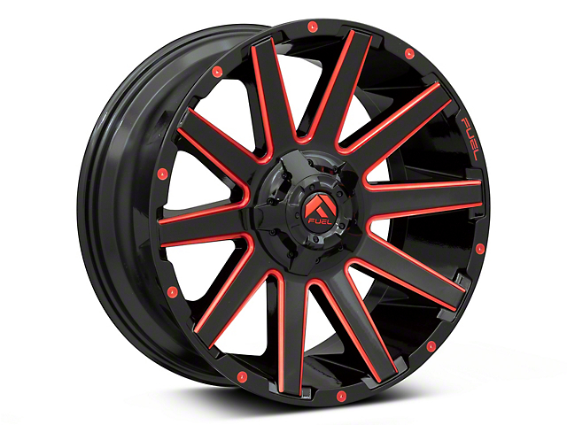 Fuel Wheels Contra Gloss Black with Red Tinted Clear 6-Lug Wheel; 18x9; -12mm Offset (22-23 Tundra)