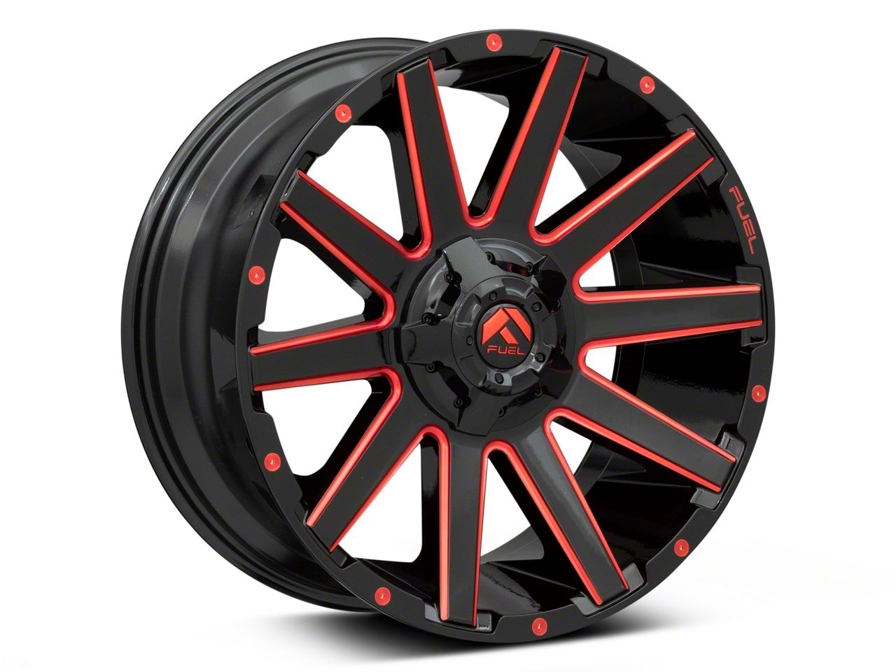 Fuel Wheels Contra Gloss Black with Red Tinted Clear 6-Lug Wheel; 18x9; 1mm Offset (04-15 Titan)