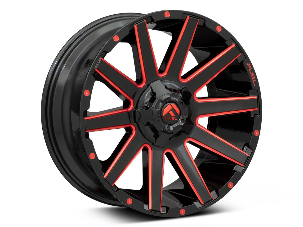 Fuel Wheels Bronco Contra Gloss Black with Red Tinted Clear 6-Lug Wheel ...