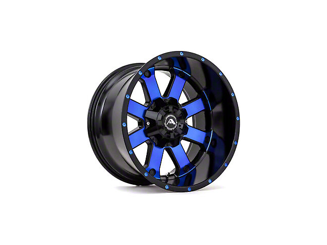 American Off-Road Wheels A108 Gloss Black Machined with Blue Tint 6-Lug Wheel; 20x12; -44mm Offset (17-23 Titan)