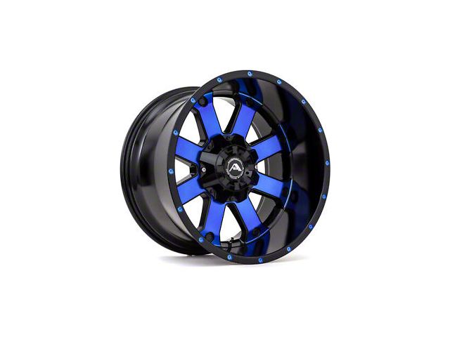 American Off-Road Wheels A108 Gloss Black Machined with Blue Tint 6-Lug Wheel; 20x12; -44mm Offset (17-24 Titan)
