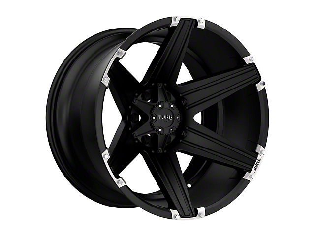 Tuff T12 Satin Black with Brushed Inserts 6-Lug Wheel; 20x10; -19mm Offset (22-23 Tundra)