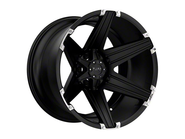 Tuff A.T. T12 Satin Black with Brushed Inserts 6-Lug Wheel; 20x10; -19mm Offset (22-24 Tundra)