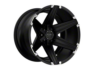 Tuff A.T. T12 Satin Black with Brushed Inserts 6-Lug Wheel; 20x12; -45mm Offset (16-23 Tacoma)