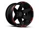 Tuff A.T. T12 Satin Black with Red Inserts 6-Lug Wheel; 22x12; -45mm Offset (10-24 4Runner)