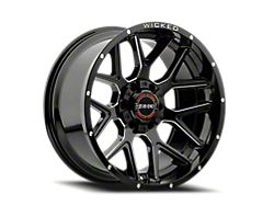 Wicked Offroad W903 Gloss Black Milled 6-Lug Wheel; 20x10; -19mm Offset (22-23 Tundra)