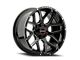 Wicked Offroad W903 Gloss Black Milled 6-Lug Wheel; 22x10; -19mm Offset (10-24 4Runner)