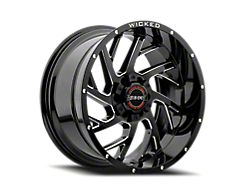Wicked Offroad W930 Gloss Black Milled 6-Lug Wheel; 20x10; -19mm Offset (22-23 Tundra)