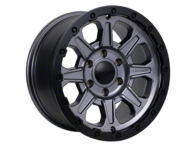 Tremor Wheels 103 Impact Graphite Grey with Black Lip 6-Lug Wheel; 17x8.5; 0mm Offset (10-24 4Runner)
