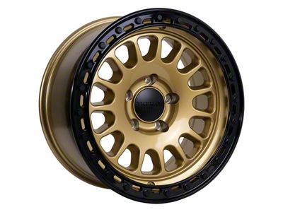 Tremor Wheels 104 Aftershock Gloss Gold with Gloss Black Lip 6-Lug Wheel; 17x8.5; 0mm Offset (21-24 Bronco, Excluding Raptor)