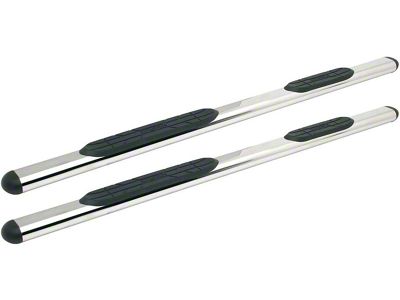 Premier 4 Oval Nerf Side Step Bars without Mounting Kit; Stainless Steel (04-15 Titan King Cab)