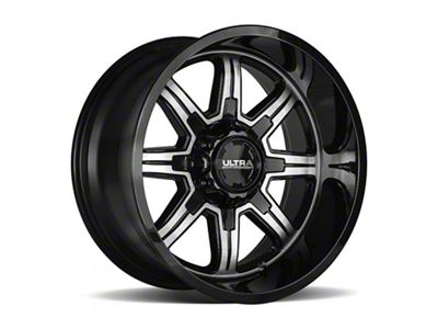 Ultra Wheels Menace Gloss Black with Diamond Cut Accents 6-Lug Wheel; 17x9; 18mm Offset (21-24 Bronco, Excluding Raptor)
