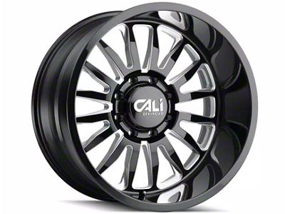 Cali Off-Road Summit Gloss Black Milled 6-Lug Wheel; 20x9; -12mm Offset (17-24 Titan)