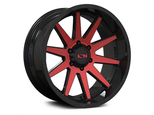 ION Wheels TYPE 143 Gloss Black with Red Machined 6-Lug Wheel; 18x9; 0mm Offset (17-23 Titan)