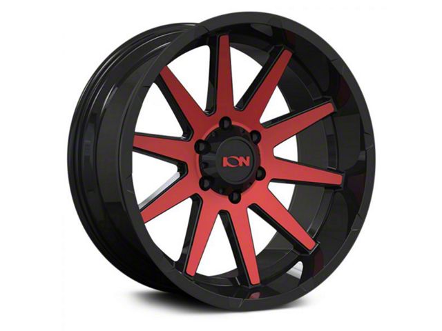 ION Wheels TYPE 143 Gloss Black with Red Machined 6-Lug Wheel; 18x9; 0mm Offset (17-24 Titan)