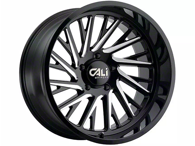 Cali Off-Road Purge Gloss Black Milled Spokes 6-Lug Wheel; 22x12; -51mm Offset (04-15 Titan)