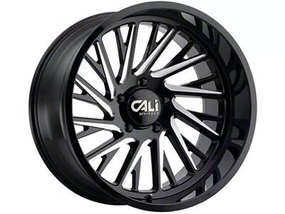 Cali Off-Road Purge Gloss Black Milled Spokes 6-Lug Wheel; 22x12; -51mm Offset (17-24 Titan)