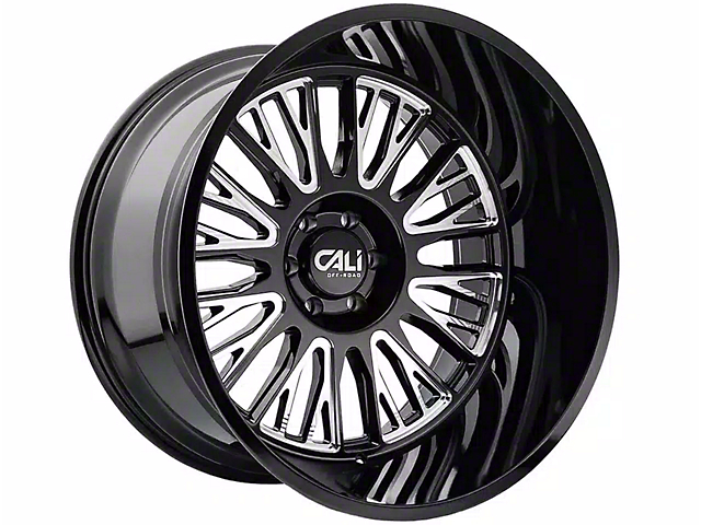 Cali Off-Road Vertex Gloss Black Milled 6-Lug Wheel; 22x12; -44mm Offset (04-15 Titan)