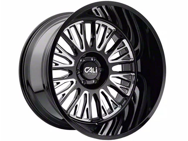 Cali Off-Road Vertex Gloss Black Milled 6-Lug Wheel; 22x12; -44mm Offset (16-23 Tacoma)