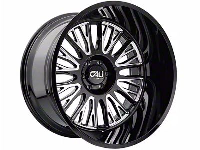 Cali Off-Road Vertex Gloss Black Milled 6-Lug Wheel; 22x12; -44mm Offset (17-24 Titan)
