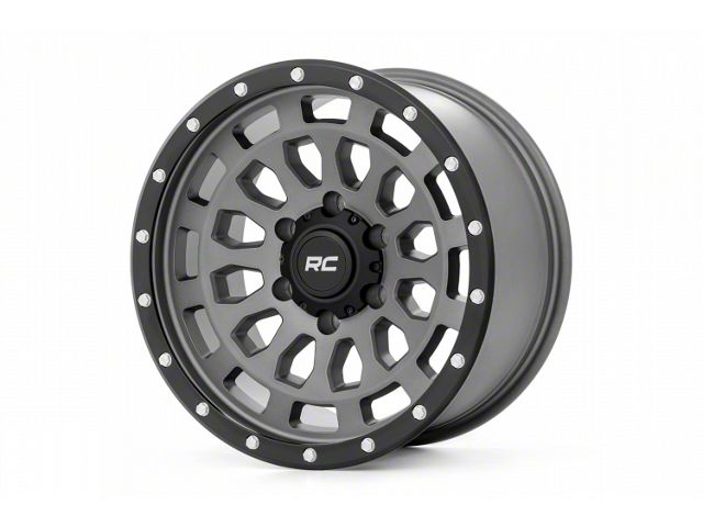 Rough Country 87 Series Simulated Beadlock Gray and Black 6-Lug Wheel; 17x8.5; 0mm Offset (16-23 Tacoma)