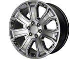 PR113 Hyper Silver Dark with Chrome Accents 6-Lug Wheel; 20x9; 24mm Offset (99-06 Sierra 1500)
