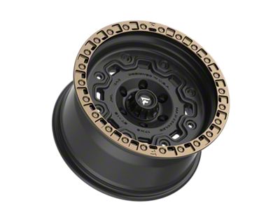 Fittipaldi Offroad FT100 Satin Black with Bronze Ring 6-Lug Wheel; 17x9; -12mm Offset (21-24 Bronco, Excluding Raptor)
