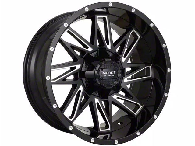 Impact Wheels 814 Gloss Black Milled 6-Lug Wheel; 17x9; -12mm Offset (22-24 Bronco Raptor)