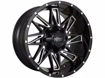Impact Wheels 814 Gloss Black Milled 6-Lug Wheel; 17x9; -12mm Offset (21-24 Bronco, Excluding Raptor)