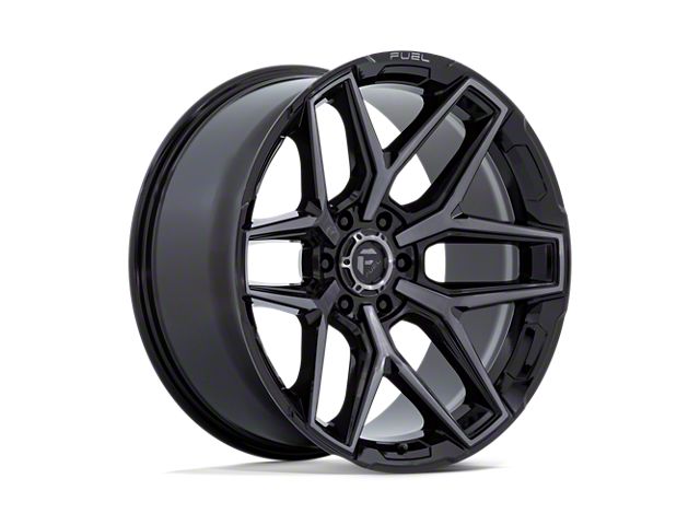Fuel Wheels Flux Gloss Black Brushed with Gray Tint 6-Lug Wheel; 20x9; 20mm Offset (22-24 Tundra)