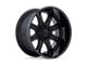 Fuel Wheels Darkstar Matte Black with Gloss Black Lip 6-Lug Wheel; 22x9; 1mm Offset (22-24 Tundra)