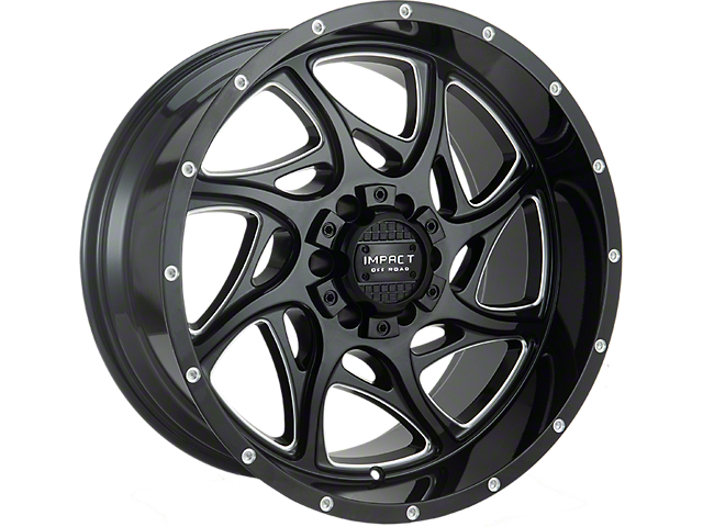 Impact Wheels 832 Gloss Black Milled 6-Lug Wheel; 20x10; -12mm Offset (16-23 Titan XD)