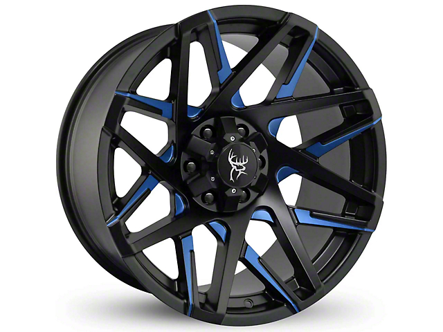 Buck Commander Canyon Satin Black Milled Face with Blue Clear Wheel; 20x10; -25mm Offset (04-15 Titan)